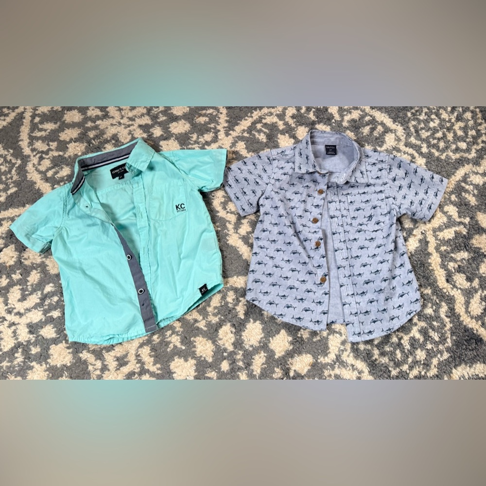 Blue Button Down Shirt with Nautical Design